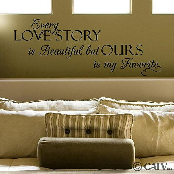 EVERY LOVE STORY IS BEAUTIFUL 3 WORDS BEDROOM LETTERING DECAL VINYL STICKER 36" 